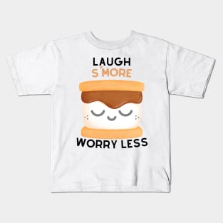 Laugh S'More Worry Less - Satisfied Marshmallow Face Kids T-Shirt